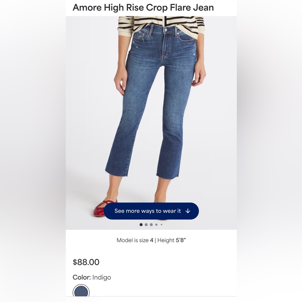 Daze Denim Amore high rise crop‎ flare jeans. NWT retail 88